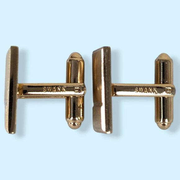 Vintage Swank Polished Rectangle Cufflinks - Picture 4 of 6